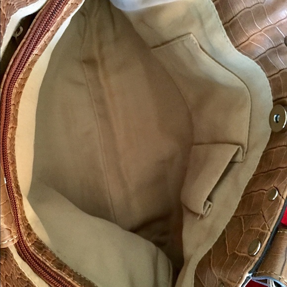 💼Liz & Co. Like New Brown Faux Croc Shoulder Bag - Picture 7 of 8